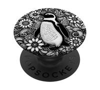 Pinguino femminile in botanici floreali per un amante dei pinguini PopSockets PopGrip Adesivo