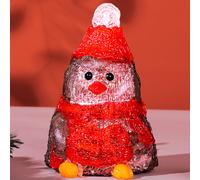 Pinguino Forma Acrilica Addobbo Natalizio Led Illuminazione Esterni e Interni