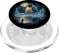 Pinguino guardando la luna carino PopSockets PopGrip per MagSafe