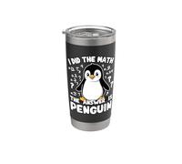 Pinguino, ho fatto la matematica La risposta è Penguin | Matematica divertente Bicchiere termico in acciaio inox doppia parete