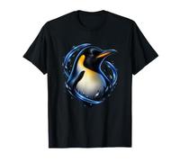 Pinguino imperatore con Arco Zaffiro Aureola Antartico Uccello Arte Maglietta