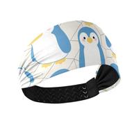 Pinguino infantile Blu Giallo Antiscivolo? fascia sportiva Fascia elastica per il sudore per uso quotidiano basket lavaggio viso Pallavolo diademi para el pelo de mujer