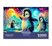 Pinguino Jigsaw Puzzle Impossible 1000 Pezzi Cosmic Paesaggio invernale incantato Decorazione Per La Casa. Rilassamento E Intelligence Per Adulti E Ragazzi Da 14 Anni 70x50cm/1000pcs