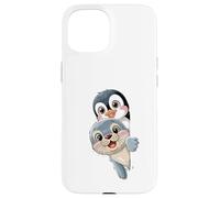 Pinguino Kawaii E Baby Seal Amici Per Bambini Custodia per iPhone 15