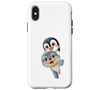 Pinguino Kawaii E Baby Seal Amici Per Bambini Custodia per iPhone X/XS