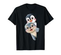 Pinguino Kawaii E Baby Seal Amici per Bambini Maglietta
