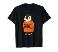 Pinguino Kawaii in Kimono Carino Arte Stile Giapponese Maglietta