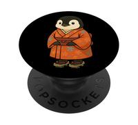 Pinguino Kawaii in Kimono Carino Arte Stile Giapponese PopSockets PopGrip Adesivo