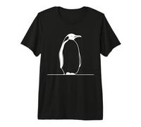Pinguino Linea Grafica Amante Uccelli Maglietta Premium