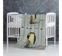 Pinguino madre e pinguino cucciolo,Coperta morbida, calda, anti-pilling, in flanella, peluche, 76 x 127 cm