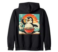 Pinguino mangia zuppa di noodle, Giappone, ramen Felpa con Cappuccio