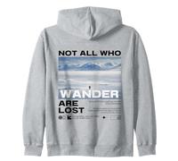 Pinguino Meme But Why Montagna Not all Who Wander Are Lost Felpa con Cappuccio