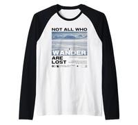 Pinguino Meme But Why Montagna Not all Who Wander Are Lost Maglia con Maniche Raglan