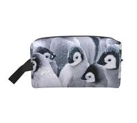 Pinguino nella neve, organizer per cosmetici di grande capacità, borsa da viaggio per il trucco da donna
