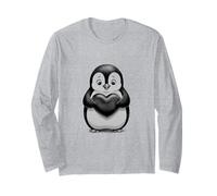 Pinguino paffuto Tenendo Un Cuore San Valentino Maglia a Manica