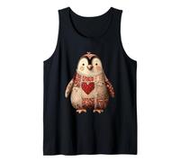 Pinguino Patchwork Carino con Cuore Rosso Accogliente Inverno Canotta