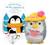 Pinguino positivo, pinguino tascabile con portachiavi, supporto emotivo, pinguino, regalo positivo per pazienti affetti da cancro, portafortuna per l'inizio della scuola (giallo)