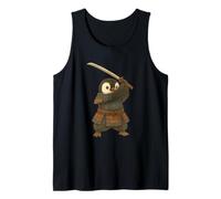 Pinguino Samurai con Katana Spada Lotta Arte Canotta