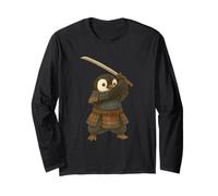 Pinguino Samurai con Katana Spada Lotta Arte Maglia a Manica