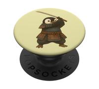 Pinguino Samurai con Katana Spada Lotta Arte PopSockets PopGrip Adesivo