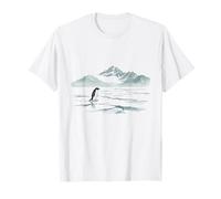 Pinguino Solitario Che Marcia Verso la Montagna disorientato ma perché Maglietta