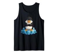 Pinguino Su Cubi Di Ghiaccio Cartone Animato Lover Funny Carino Stanco Penguin Canotta