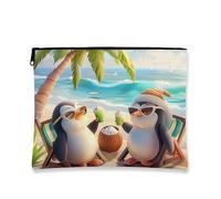 Pinguino trucco borsa bella borsa da viaggio per cosmetici da spiaggia per le donne organizzatore portatile con piccola cerniera borsa da toilette regalo estivo vari colori 7x9 pollici