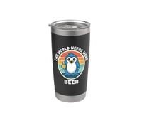 Pinguino vintage Il mondo ha bisogno di più amante della birra Bicchiere termico in acciaio inox doppia parete