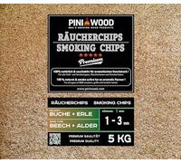 PINI 5 kg di trucioli di faggio e ontano misti, 1-3 mm, trucioli di affumicatura da 18 litri