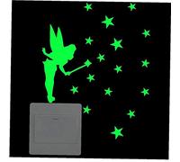 PiniceCore Interruttore Wall Sticker Fluorescenza Interruttore Adesivo Glow in The Wall Stickers Decorativo Decorazione Domestica del Fumetto