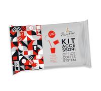 Pinin Pero Kit Accessori Office Coffee System - 100 Biccherini in Carta - 100 Bustine di Zucchero Bianco - 100 Palettine Incartate