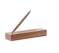 Pininfarina Penna Cambiano INK, Penna a sfera con elegante scocca in alluminio e inserti in noce massello, Penna regalo con scatola in noce massello con funzione display