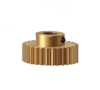 Pinion Motor,1pca Brass Cylindrical Gear 0.5 Module 61 Teeth Spur Gear with Step 0.5M 61T Straight Teeth Motor Driver Pinion M3 screw Straight(7mm bore)
