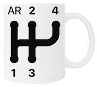 Pinitotee 2cv Gear Shift Pattern Tazza Da Caffè In Ceramica Con Tazza Bianca