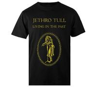 Pinitotee Jethro Tull Living in The Past Maglietta da Uomo Nera da Uomo Regular