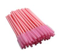 (pink) 100 Pieces Disposable Silicone Mascara Applicator Brush Makeup Tool (a)