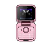 (Pink) 2024 New Mini Flip Phone Unlocked 2G Cell Phone Dual SIM Card Small Display Foldable Mobile Phone for Seniors Portable Backup Phone