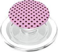 Pink and Brown Polka Dots Classic Polkadots Simple Pattern PopSockets PopGrip per MagSafe
