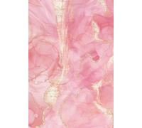 Pink and Gold Alcohol Ink Art with a Marble-Like Design Notebook: 6x9 Gray Lined Journal | Romantic and Luxurious Fluid Art Cover