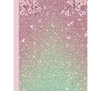 pink and green composition notebook: Cute cover decorated with charming flowers in pastel colors for college and school