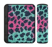 Pink and Green Leopard Print 2 Pack seggiolino auto Spallacci Pad Stop cintura di sicurezza taglio nel collo per SUV Protector para cinturón de carro