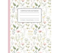 Pink and Sage Wildflowers Composition Notebook: Nature-Inspired Botanical Journal with Delicate Wildflower Pattern