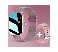 (Pink and strap) New 2023 Smart Watch Women Men Smartwatch Dial Call Square Smart Clock For Android IOS Fitness Tracker Trosmart Brand Y13