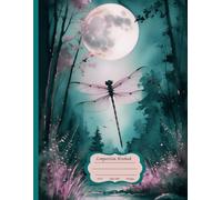 Pink and Teal Dragonfly Delight Composition Notebook: College Ruled | Watermark at the 1/2 way point | Matte Finish