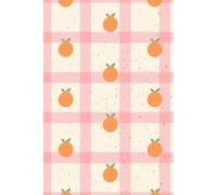 Pink and White Check Little Oranges With Sparkles 50 Watermark Blank Page Notebook/Journal