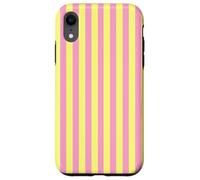Pink and Yellow Stripes Geometric Vertical Lines Retro Custodia per iPhone XR