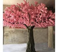 Pink Artificial Cherry Blossom Tree, Fake Sakura, Customizable Size for Outdoor Garden, Wedding Backdrop, and Office Decor(2.5 * 2M)