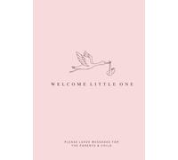 Pink Baby Shower Guest Book with Stork: Guest Log with Prompts