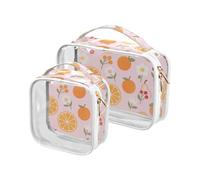 Pink Berry Orange Pera Floral Texture Hanging Toiletry Bags TSA Approvato Multifunzionale Piccola Borsa Trucco Essenziale