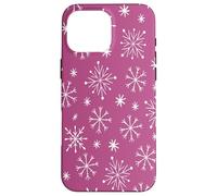 Pink Berry Snowflakes Pattern Winter Christmas Holidays Snow Custodia per iPhone 16 Pro Max